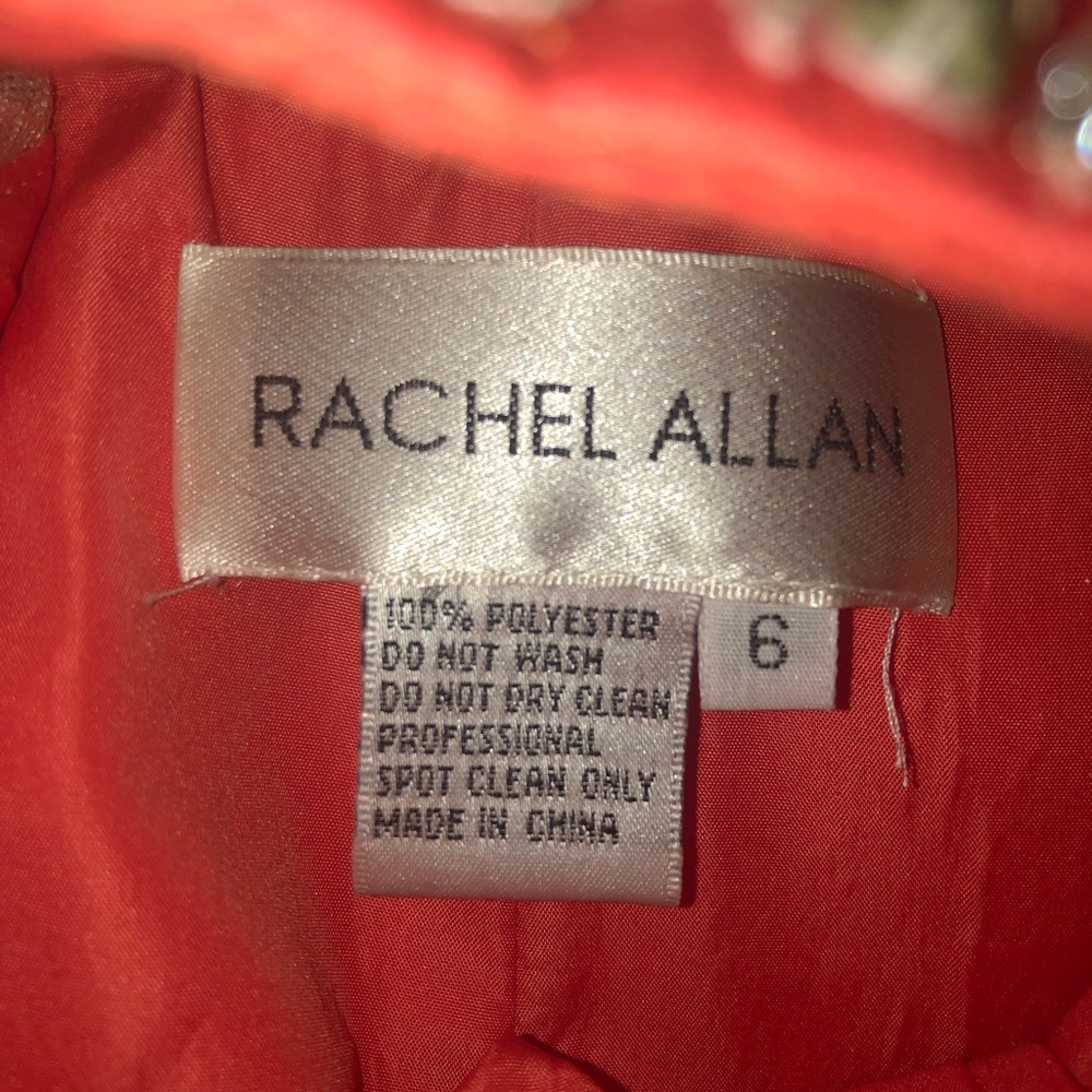 Rachel Allan orange/turquoise dress - Picture 6 of 7